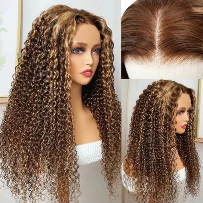 Wear and Go Highlight Curly Glueless PreCut Lace Wigs Human Hair - Image 3