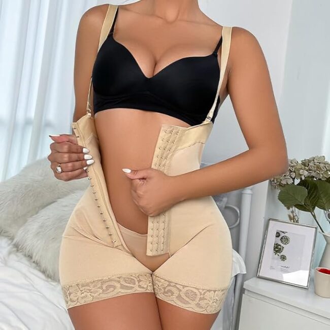 Women’s Waist Buckle Open-Crotch Camisole Bodysuit: Abdominal Shaping & Postpartum Support - Image 4