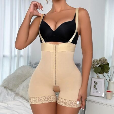 Women’s Waist Buckle Open-Crotch Camisole Bodysuit: Abdominal Shaping & Postpartum Support