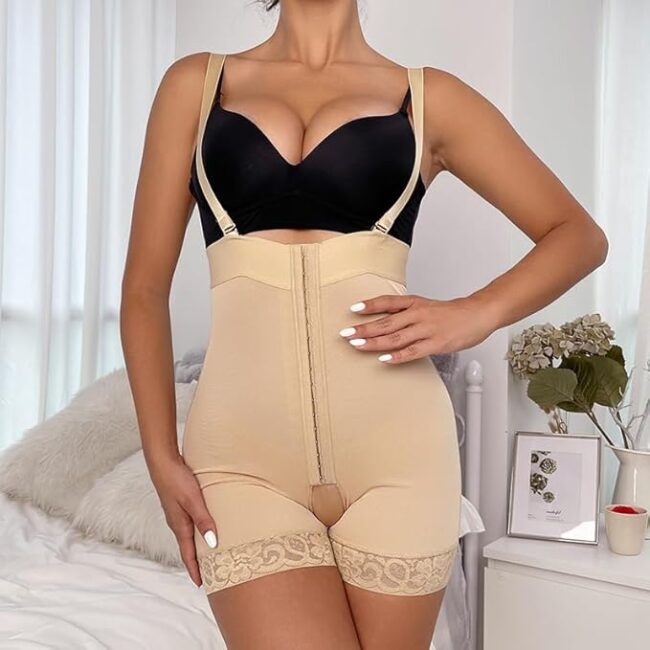 Women’s Waist Buckle Open-Crotch Camisole Bodysuit: Abdominal Shaping & Postpartum Support - Image 6