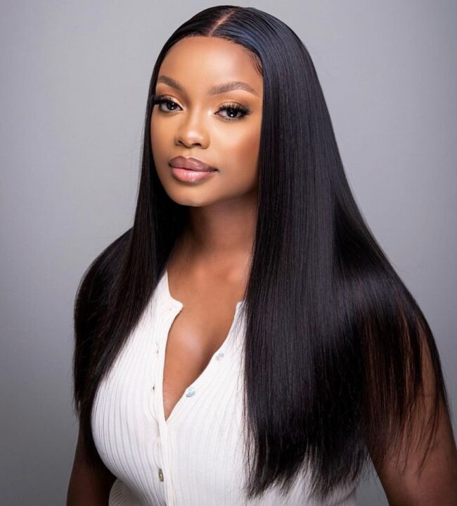 ✨ Wear It & Wow – 220% Density Glueless Straight Frontal Wig with Upgraded HD Lace & Drawstring Fit! ✨ - Image 6