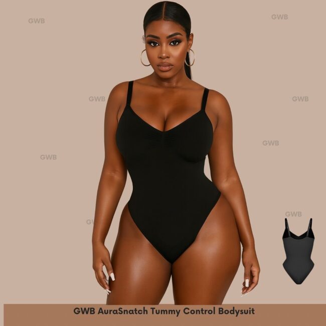 SHAPERX Seamless Snatched Waist Bodysuit: Tummy Control Sculptor - Image 5
