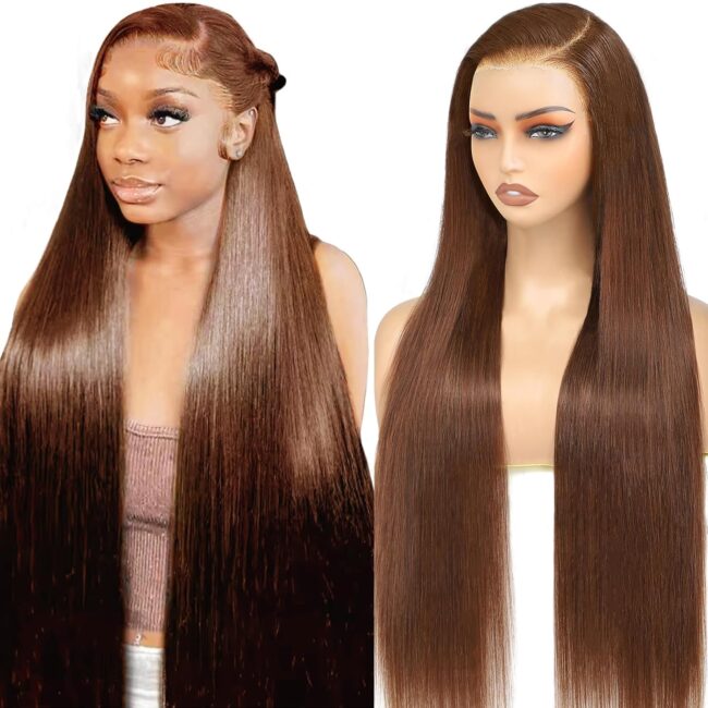 ✨ Luxury Volume, Rich Color – 9x6 Glueless Chocolate Brown Straight Wig with 250% Density & HD Lace! ✨ - Image 7
