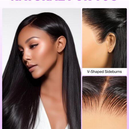 Wear It & Wow – 250% Density Glueless Straight Frontal Wig with Upgraded HD Lace & Drawstring Fit! ✨