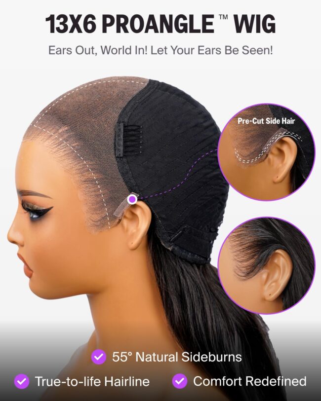 Wear It & Wow – 250% Density Glueless Straight Frontal Wig with Upgraded HD Lace & Drawstring Fit! ✨ - Image 4