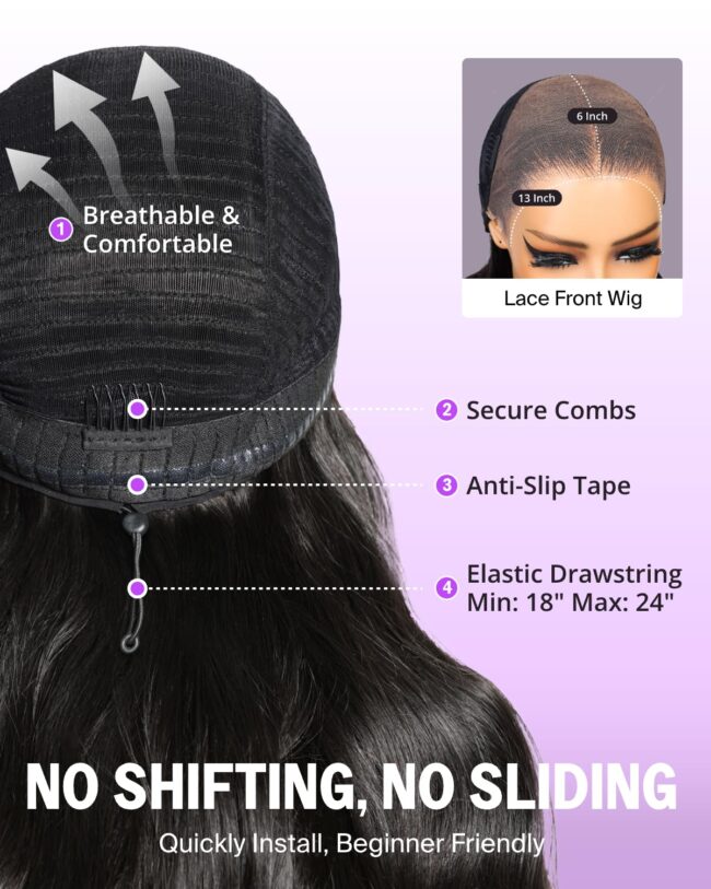 Wear It & Wow – 250% Density Glueless Straight Frontal Wig with Upgraded HD Lace & Drawstring Fit! ✨ - Image 6