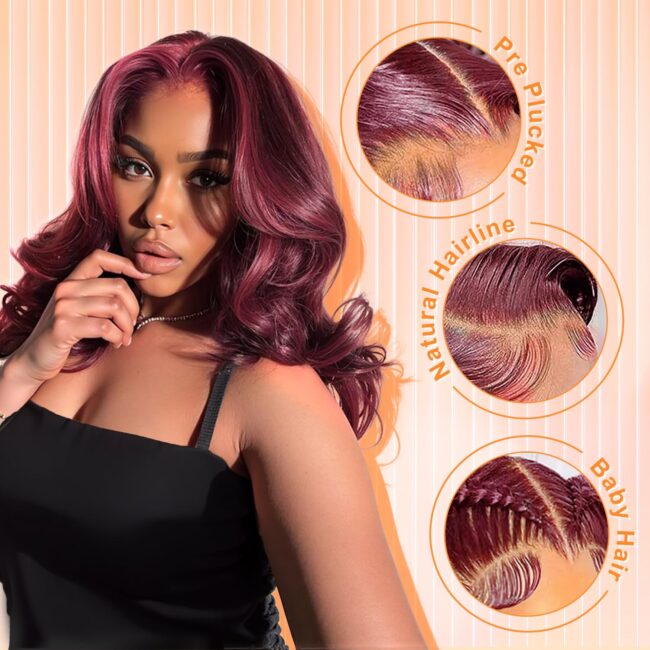 13x6 Short Loose Body Wave Frontal Lace Wig – Human Hair, Pre Plucked, Glueless Design for Women - Image 6