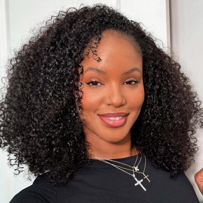 3-in-1 Seamless Flip-Over Kinky Curly Half Wig – 200% Density, Glueless Wear-and-Go, Beginner-Friendly Curly Half Wig Human Hair - Image 7