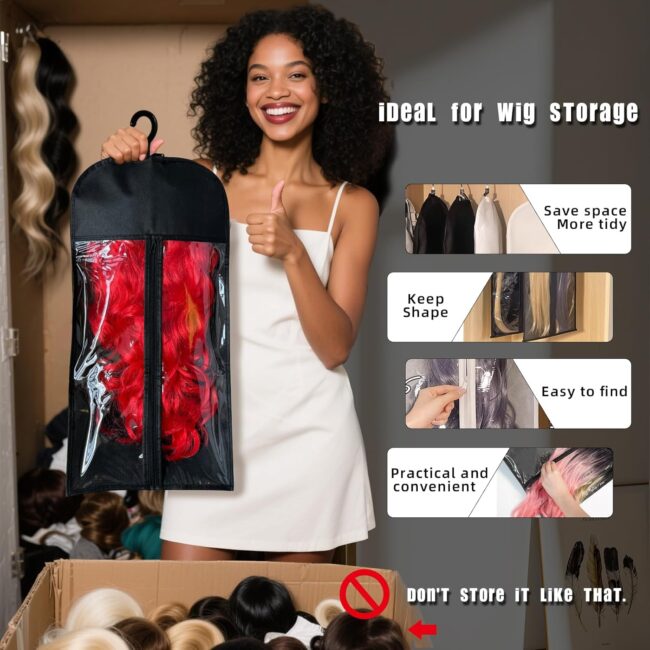 8 Bags. Total Protection. One Hanger – Your Complete Wig & Extension Storage System - Image 4