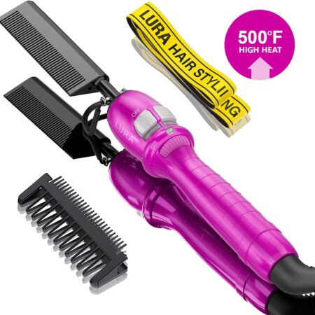 Electric Hot Straightening Comb for Lace Front Wigs – Adjustable Temperature Pressing Comb for Human Hair & Synthetic Wigs