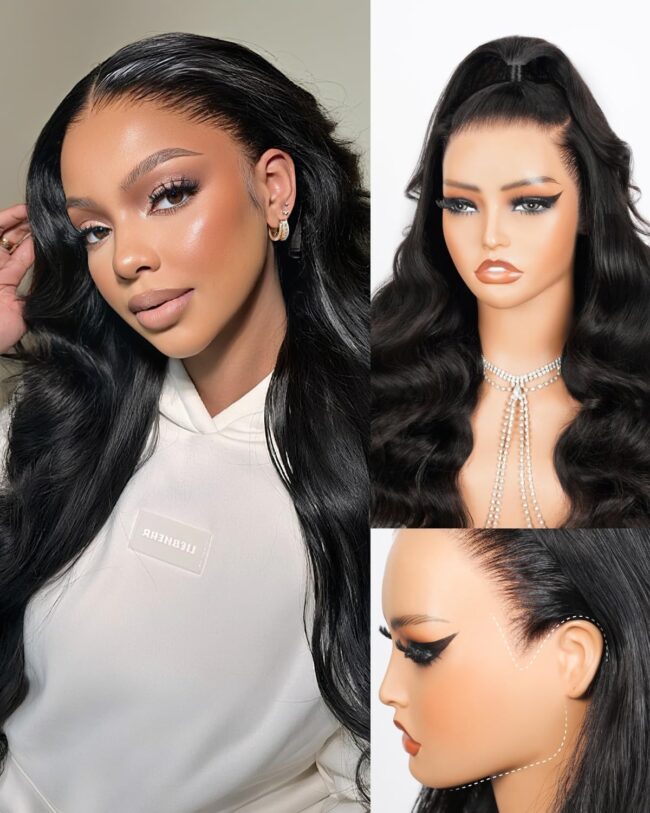 Luscious Waves, Seamless Fit – 13x6 Body Wave Glueless Frontal Wig with Drawstring & 220% Density