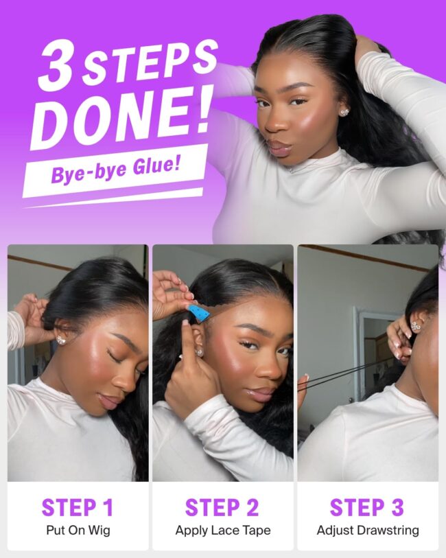Luscious Waves, Seamless Fit – 13x6 Body Wave Glueless Frontal Wig with Drawstring & 220% Density - Image 5
