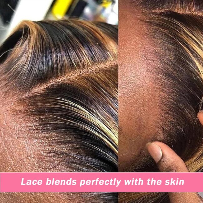 HD Honey Blonde Deep Wave Lace Frontal Wig – 200% Density, Glueless Colored Wigs for Women, Wet and Wavy Lace Front - Image 5