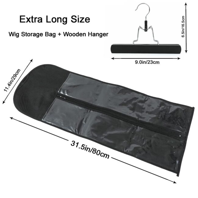 Longer. Stronger. Protected – Extra-Long Wig Storage Bag with Hanger for Multiple Wigs & Extensions - Image 4