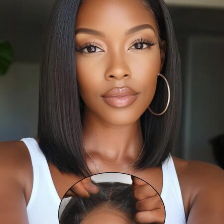 Pre-Plucked Pre-Cut 4x4 Skin-Like Lace 180% Density Straight Short Bob Wig – Human Hair, No-Trim, Ready to Wear