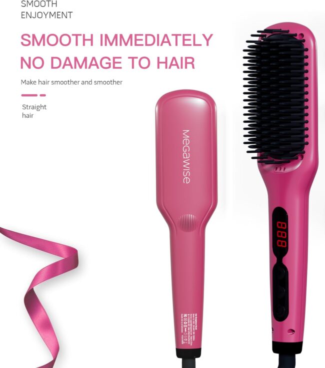 Rose Red Style in Seconds – The Hair Straightener Brush Series: Where Speed Meets Salon Perfection - Image 2