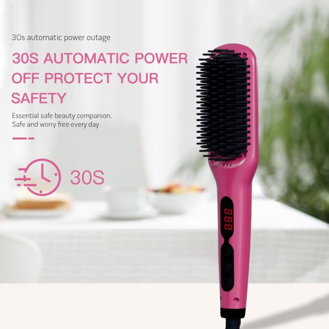 Rose Red Style in Seconds – The Hair Straightener Brush Series: Where Speed Meets Salon Perfection - Image 5