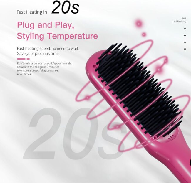 Rose Red Style in Seconds – The Hair Straightener Brush Series: Where Speed Meets Salon Perfection - Image 6