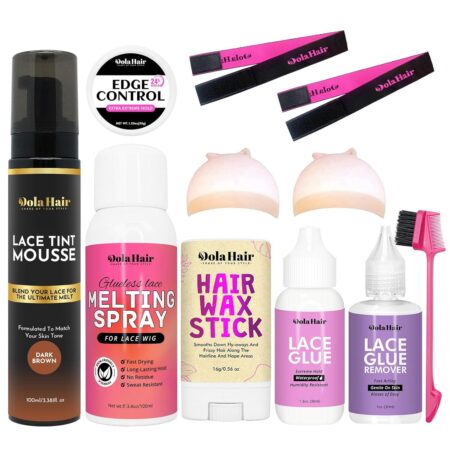 Seamless Hold, Invisible Finish – Complete Lace Glue Kit with Tint, Spray & Installation Tools (Medium Brown)