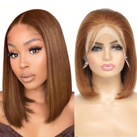 Blonde Short Bob Sleek. Soft. Seamless – 13x4 Short Bob Straight Frontal Wig with 150% Density & Baby Hair! ✨