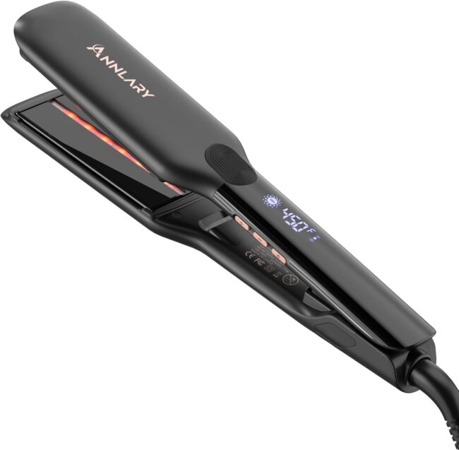 Smooth. Shine. Strength – 1.75” Titanium-Ceramic Flat Iron with Infrared & Ionic Tech - Image 2