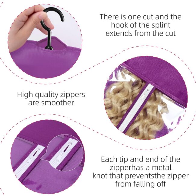 Store Smarter, Not Harder – Dust-Proof Wig Storage Bag with Hanger for Multiple Wigs! ✨ - Image 12