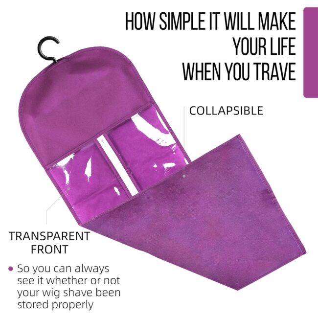 Store Smarter, Not Harder – Dust-Proof Wig Storage Bag with Hanger for Multiple Wigs! ✨ - Image 11