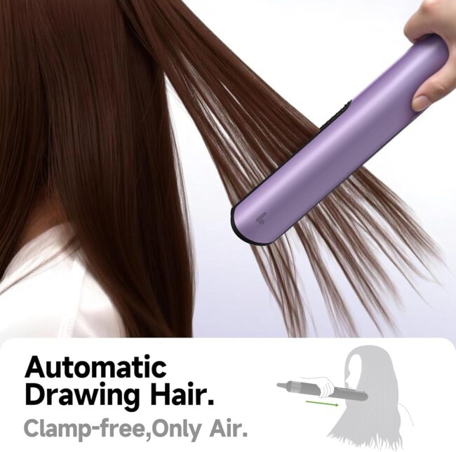 Straighten Without the Sizzle – Zero Touch Air Hair Straightener & Styling Blow Dryer (Starlight Purple - Image 3