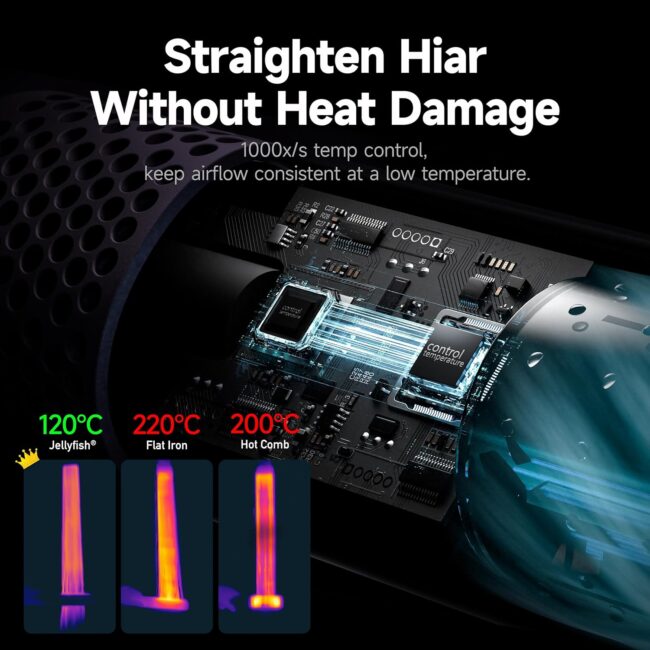 Straighten Without the Sizzle – Zero Touch Air Hair Straightener & Styling Blow Dryer (Starlight Purple - Image 6