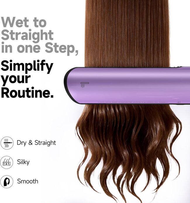 Straighten Without the Sizzle – Zero Touch Air Hair Straightener & Styling Blow Dryer (Starlight Purple - Image 7