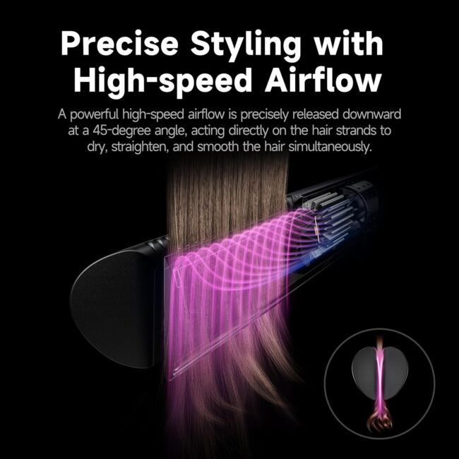 Straighten Without the Sizzle – Zero Touch Air Hair Straightener & Styling Blow Dryer (Starlight Purple - Image 8