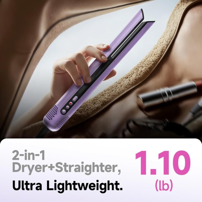 Straighten Without the Sizzle – Zero Touch Air Hair Straightener & Styling Blow Dryer (Starlight Purple - Image 9