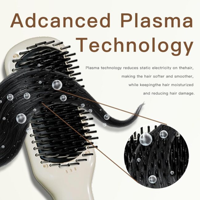 MegaWise Pearl White, Hair Straightener Brush Series, Where Speed Meets Salon Perfection - Image 6