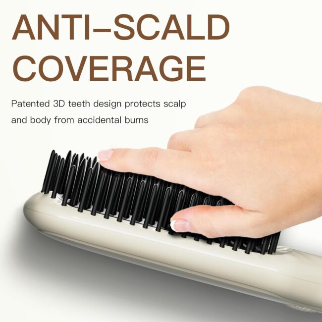 MegaWise Pearl White, Hair Straightener Brush Series, Where Speed Meets Salon Perfection - Image 4