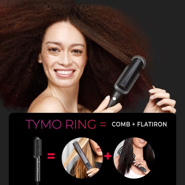 TYMO Ring Hair Straightener – Comb Straightening Brush for Women with 5 Temps, 20s Fast Heating & Dual Voltage - Image 3