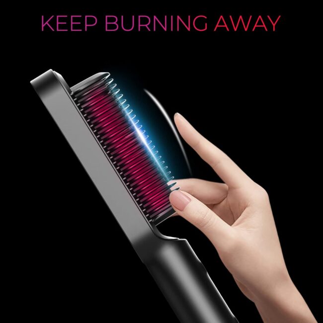 TYMO Ring Hair Straightener – Comb Straightening Brush for Women with 5 Temps, 20s Fast Heating & Dual Voltage - Image 7