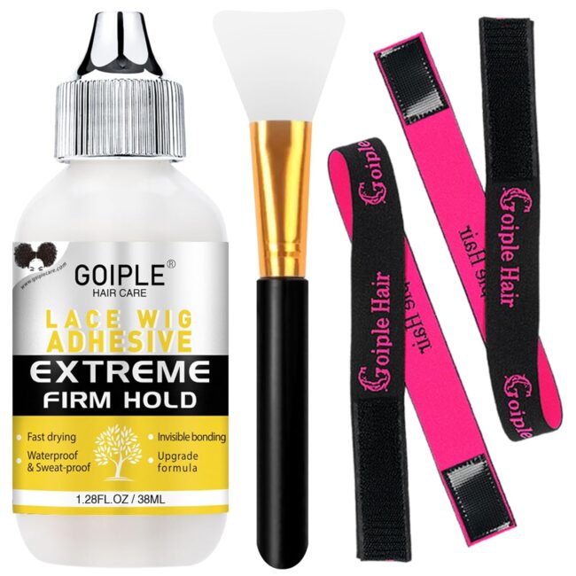 Unbreakable Hold. Invisible Finish – 4PCS Waterproof Lace Adhesive & Applicator Kit for All-Day, All-Weather Confidence!