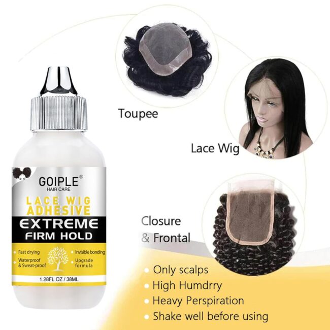 Unbreakable Hold. Invisible Finish – 4PCS Waterproof Lace Adhesive & Applicator Kit for All-Day, All-Weather Confidence! - Image 9