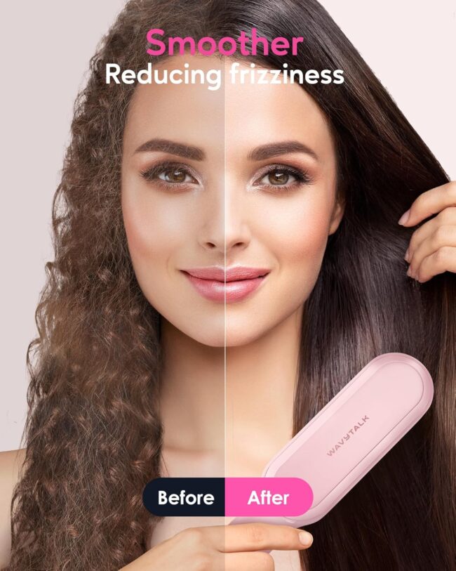 Wavytalk 6 Temperature Adjust, Anti-Scald Ceramic Hair Straightener Comb – Fast Heating for Home & Salon, Dual Voltage - Image 3