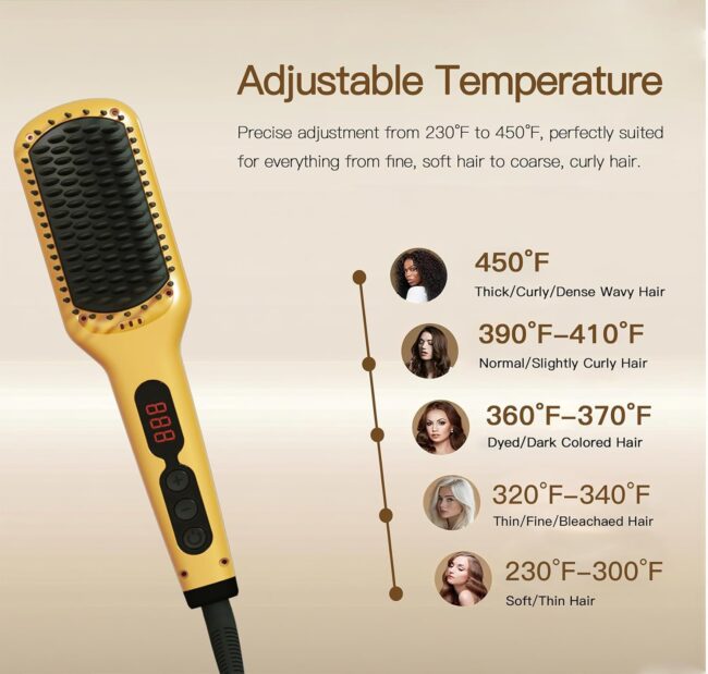 Yellow Style in Seconds – The Hair Straightener Brush Series: Where Speed Meets Salon Perfection - Image 4