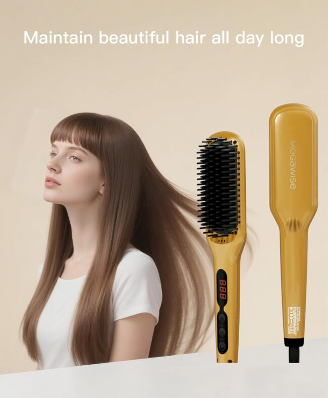 Yellow Style in Seconds – The Hair Straightener Brush Series: Where Speed Meets Salon Perfection - Image 6