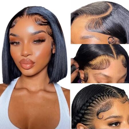 ✨ Sleek. Secure. Seamless – 13x4 HD Straight Bob Wig with Glueless Fit & Natural Hairline! ✨