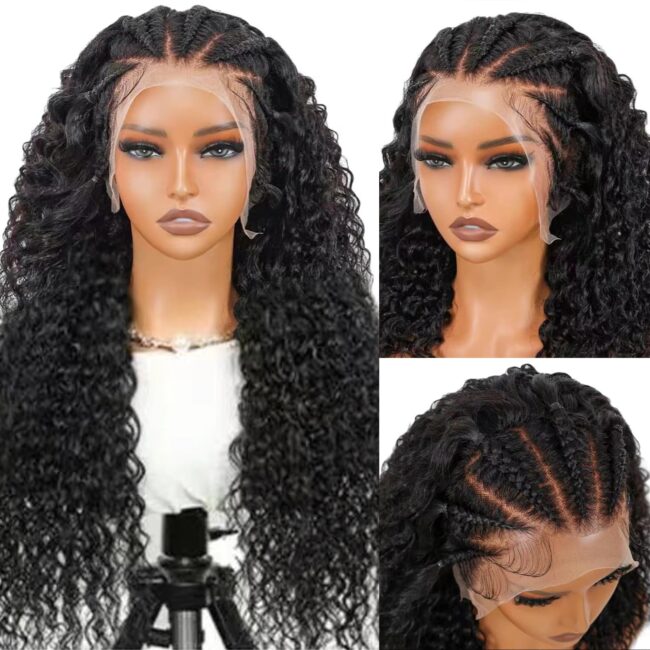 ✨ Unstoppable Curls, Unbreakable Hold – 13x6 Deep Curly Braided Lace Wig with 200% Density & Baby Hair! ✨ - Image 7