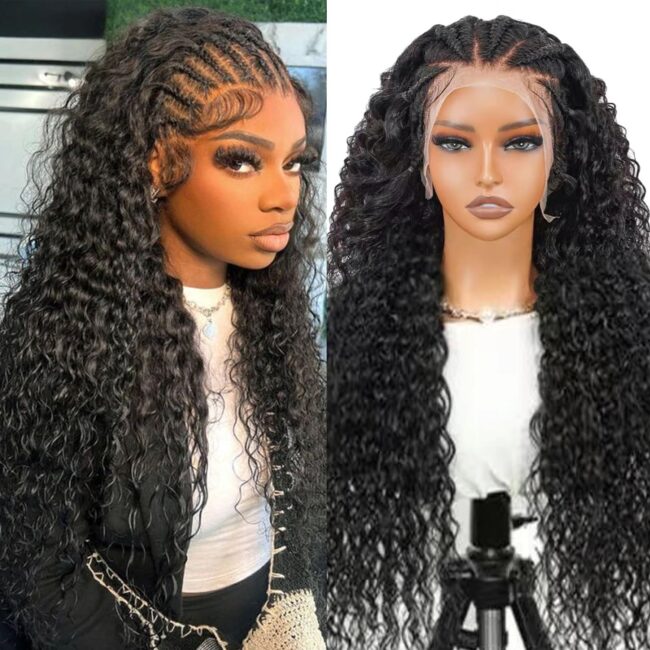 ✨ Unstoppable Curls, Unbreakable Hold – 13x6 Deep Curly Braided Lace Wig with 200% Density & Baby Hair! ✨ - Image 6