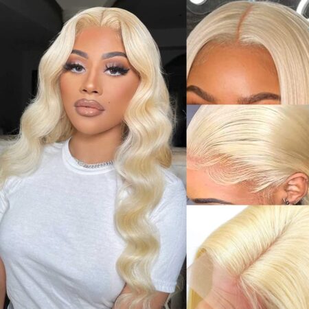 13x4 HD Blonde, 180% Density, Transparent Lace Frontal, Pre Plucked With Baby Hair