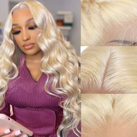 13x4 HD Body Wave Blonde Lace Frontal Wigs – Human Hair, 180% Density, Pre Plucked With Baby Hair