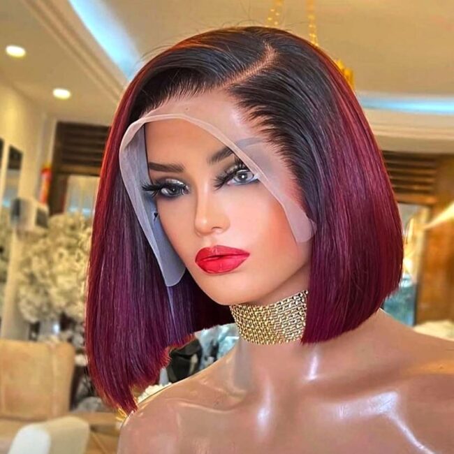 13x4 HD Lace Front Short Straight Bob Wigs – Human Hair, Pre Plucked, Glueless, Side Part, 180% Density - Image 7