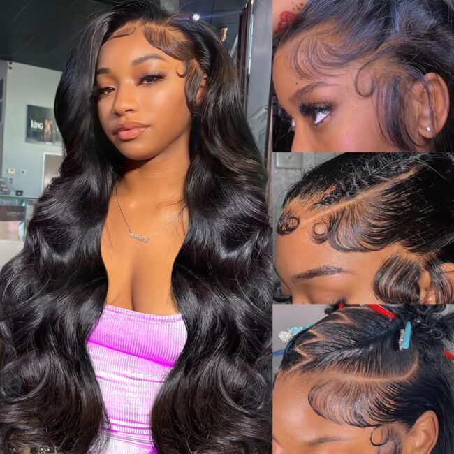 200% Density Skinlike Real HD 13x6 Lace Front Wigs Human Hair Pre Plucked Human Hair