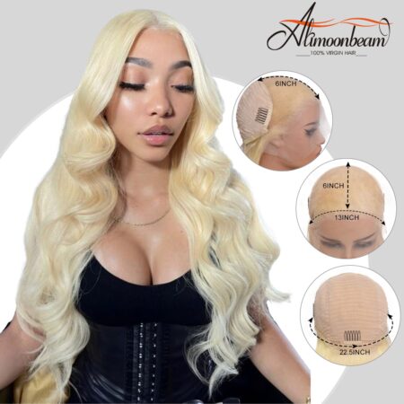 13x6 HD Lace Front Wig Human Hair – 200 Density Blonde Body Wave Lace Front Wigs