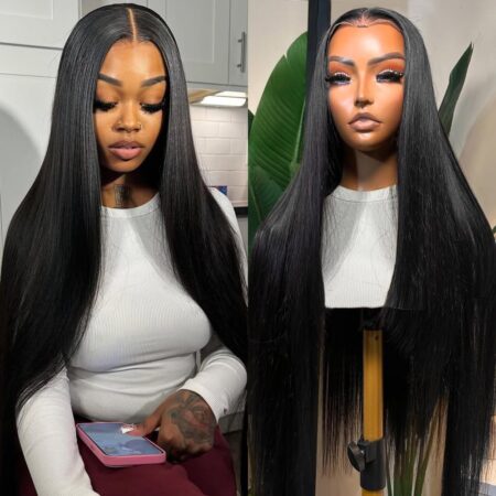 13x6 Lace Frontal Straight HD Human Glueless Wigs – Human Hair, 200% Density, Pre Plucked